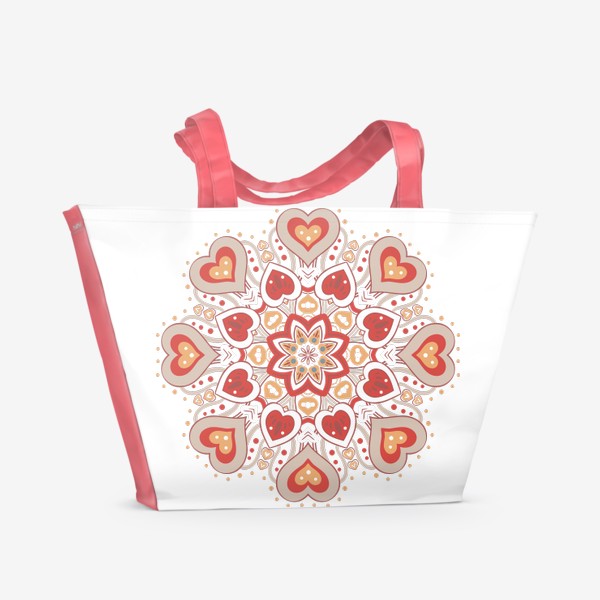 Пляжная сумка «Мандала сердце»