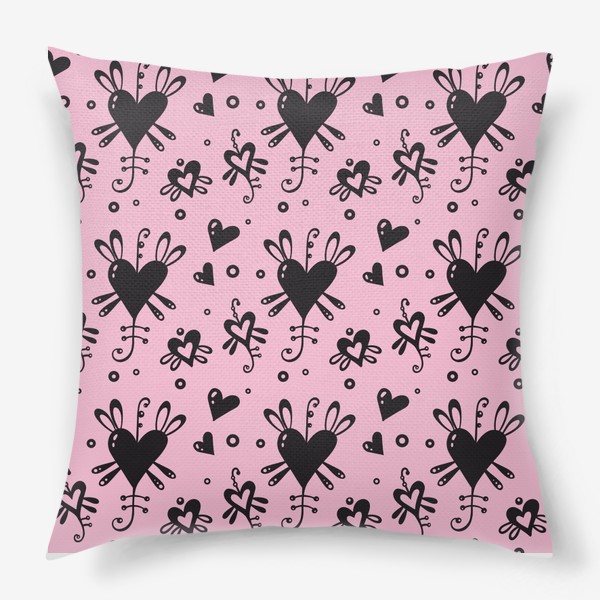 Подушка «Сердечки на розовом.»