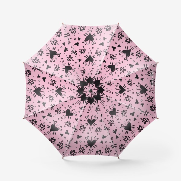 Зонт «Сердечки на розовом.»