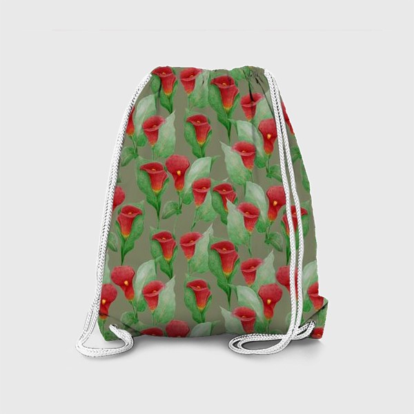 Рюкзак «Каллы на светло зеленом фоне»