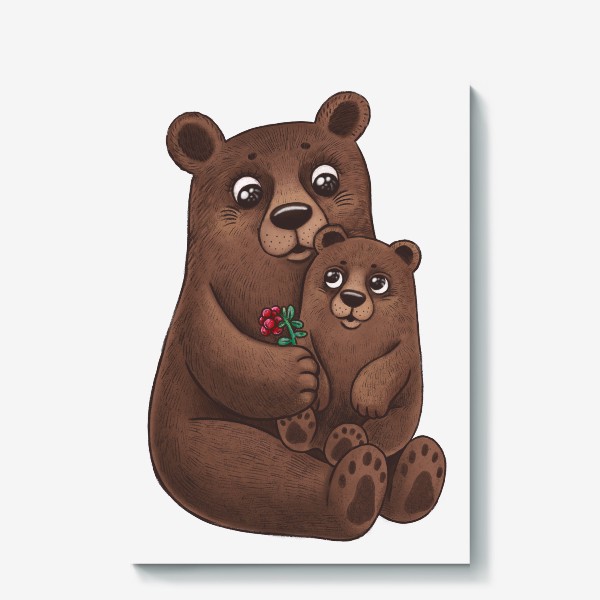 Холст «Медведица и медвежонок»