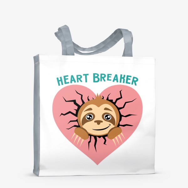 Сумка-шоппер «Heart Breaker. Ленивец сердцеед»