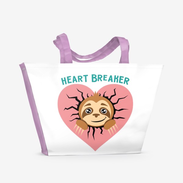 Пляжная сумка &laquo;Heart Breaker. Ленивец сердцеед&raquo;