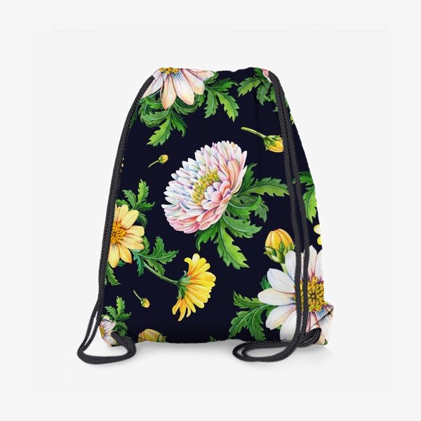 Рюкзак «Хризантемы на черном»