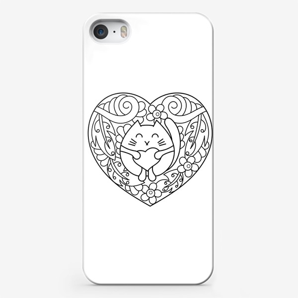 Чехол iPhone «Котик с сердцем»