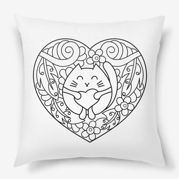 Подушка «Котик с сердцем»