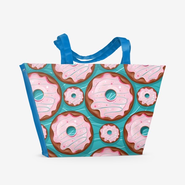 Пляжная сумка «Пончики на бирюзовом»