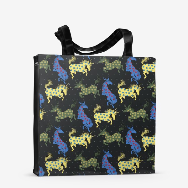 Сумка-шоппер «Colorful horned horses»
