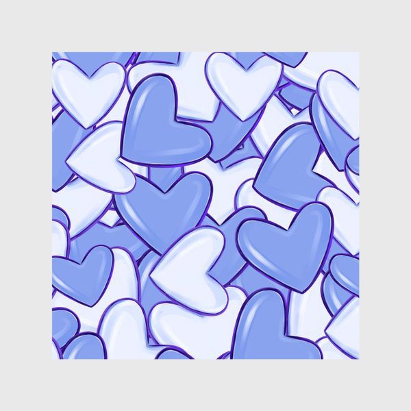 Шторы «Синие сердца»