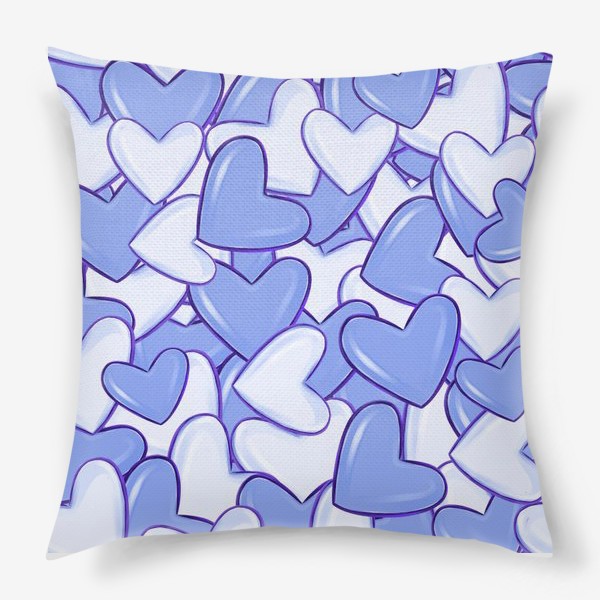 Подушка «Синие сердца»
