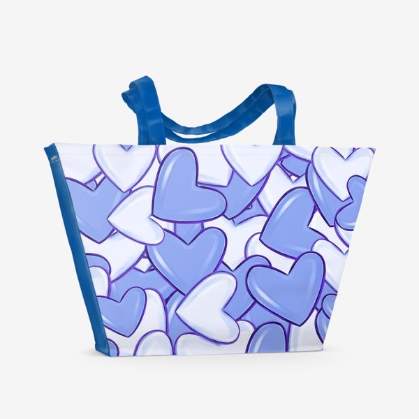 Пляжная сумка &laquo;Синие сердца&raquo;