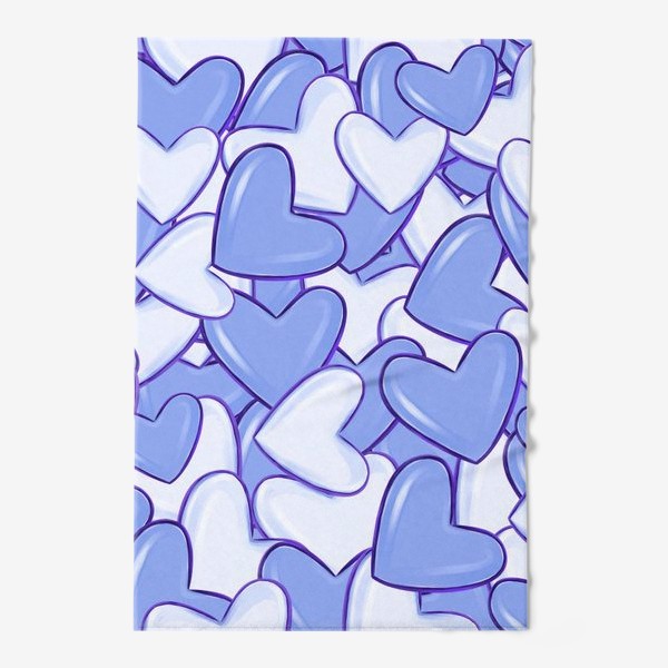Полотенце «Синие сердца»