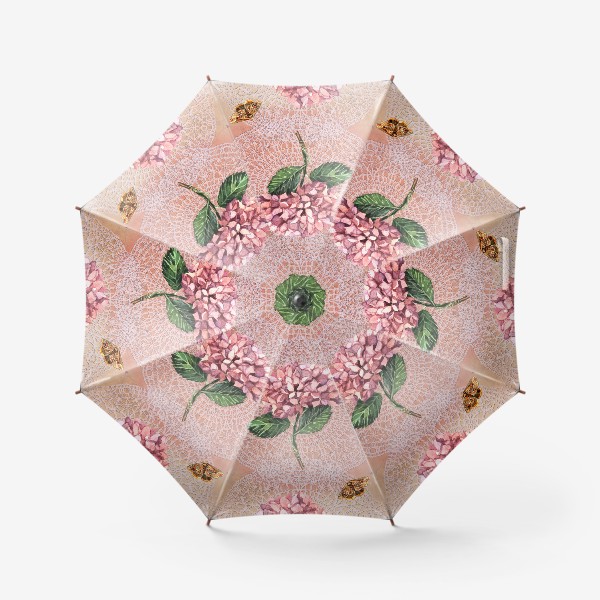 Зонт «Винтажный паттерн с гортензиями»