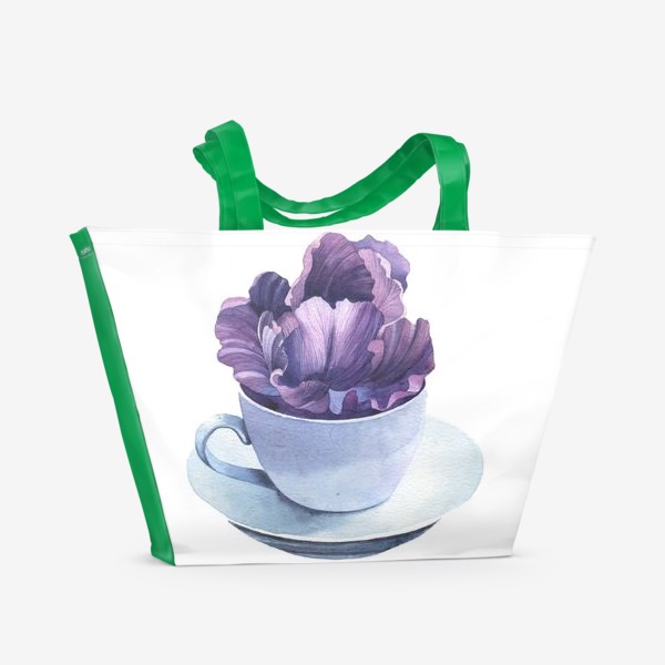 Пляжная сумка «Цветочный чай »