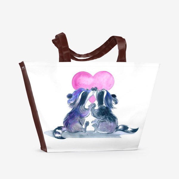 Пляжная сумка «влюбленные еноты»