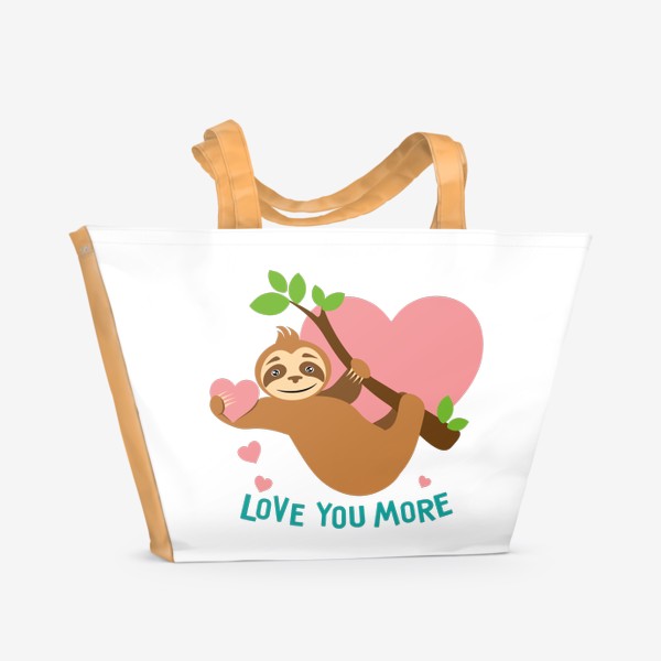 Пляжная сумка «love you more. ленивец»