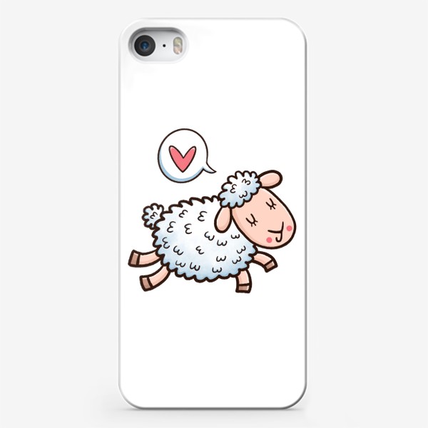 Чехол iPhone «Милая овечка думает о любви»