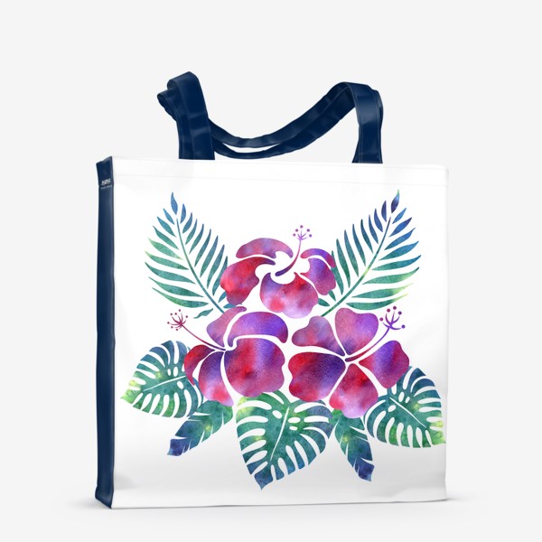 Сумка-шоппер «Тропические листья и цветы»