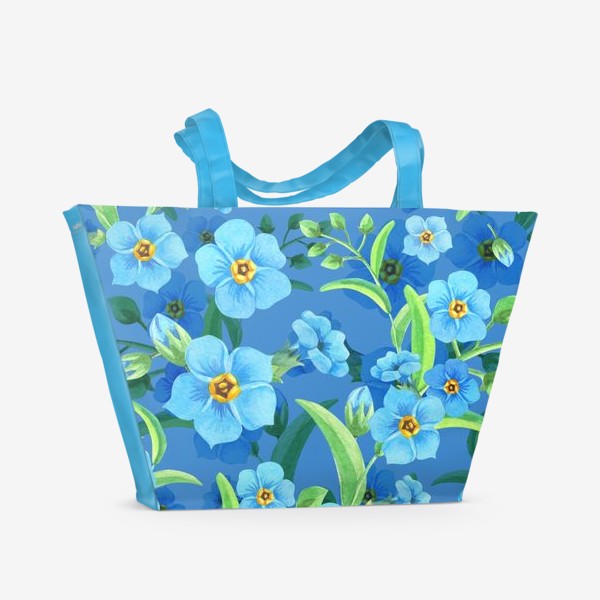 Пляжная сумка «Незабудки на синем»