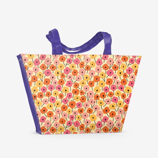 Пляжная сумка «Цветы. Паттерн»