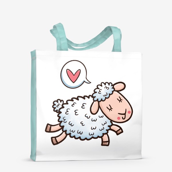 Сумка-шоппер «Милая овечка думает о любви»