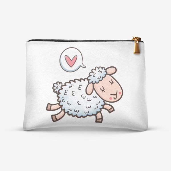 Косметичка «Милая овечка думает о любви»