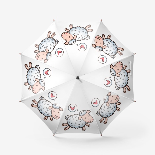 Зонт «Милая овечка думает о любви»