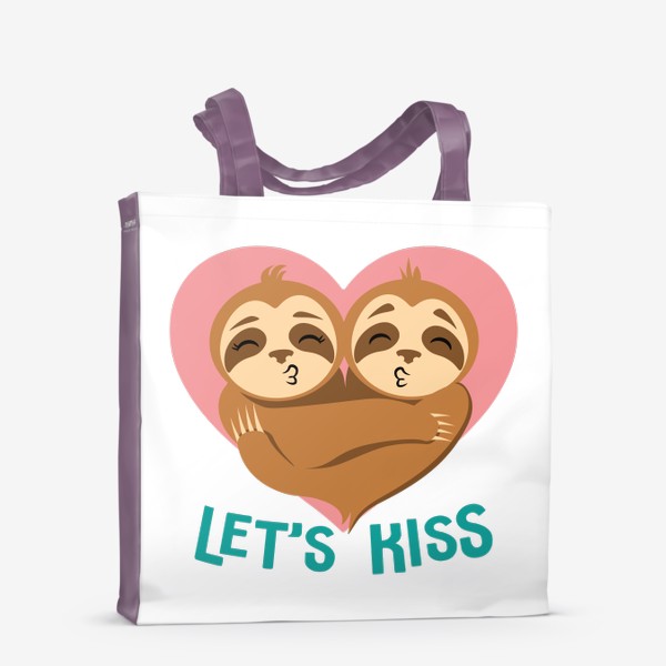 Сумка-шоппер «Влюбленные ленивцы. Let's kiss»