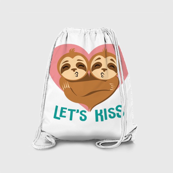 Рюкзак «Влюбленные ленивцы. Let's kiss»