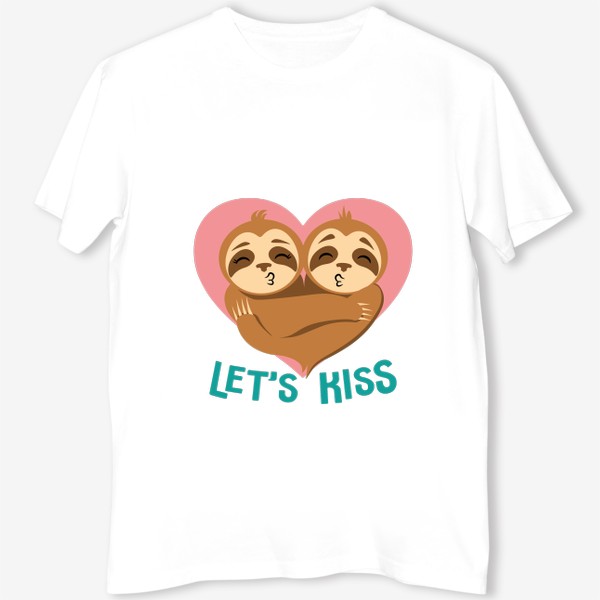 Футболка «Влюбленные ленивцы. Let's kiss»
