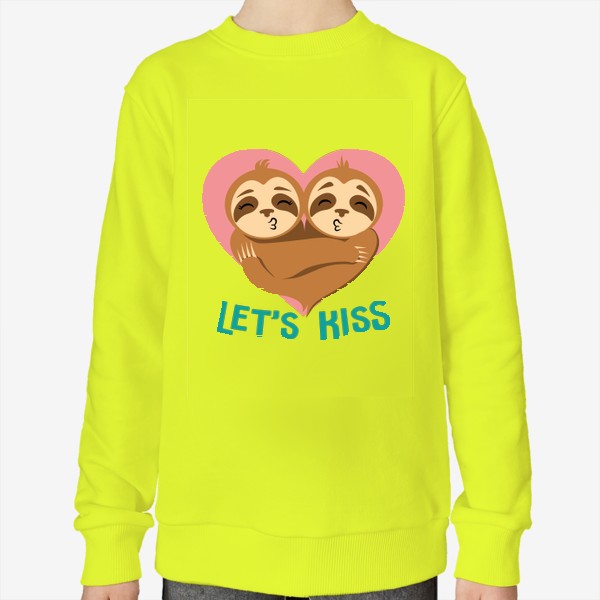 Свитшот «Влюбленные ленивцы. Let's kiss»
