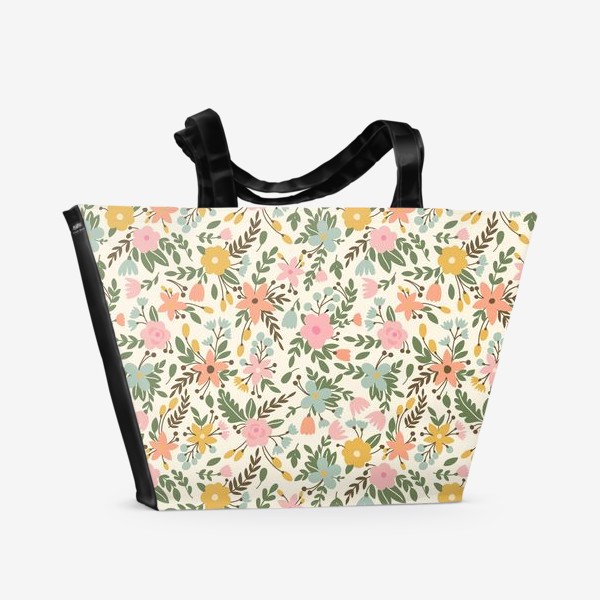 Пляжная сумка «Цветы. Паттерн»