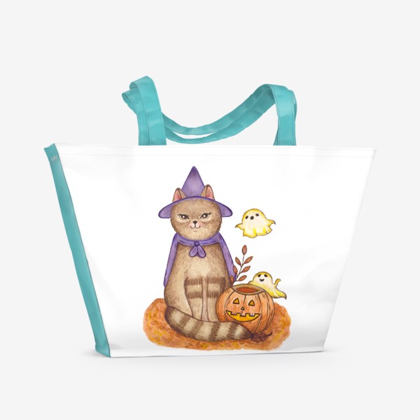 Пляжная сумка «Кот к Хэллоуину»