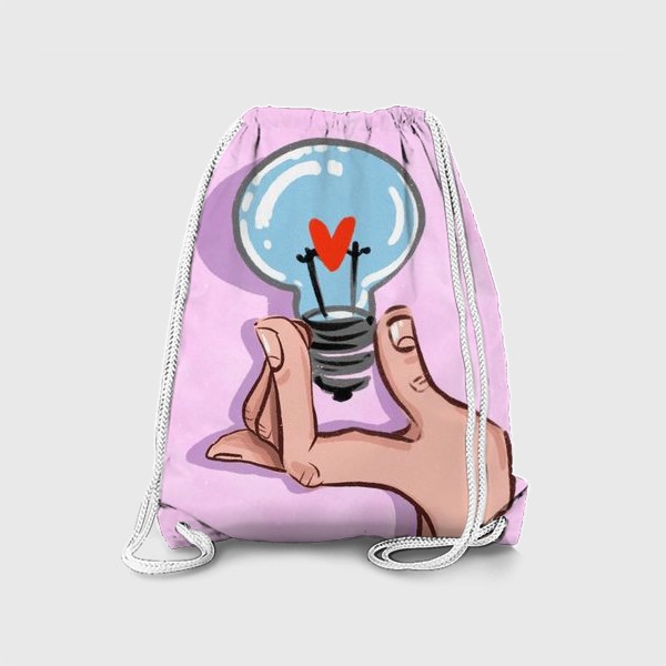 Рюкзак «Идея.Лампочка на розовом фоне »