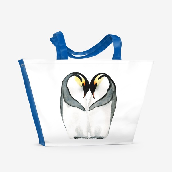 Пляжная сумка «Пингвины. Серия "Влюбленные животные"»