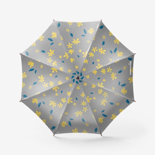 Зонт &laquo;жёлтые цветы на сером&raquo;