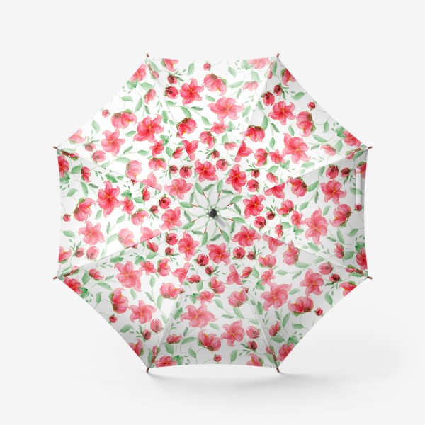Зонт «красные акварельные цветы»