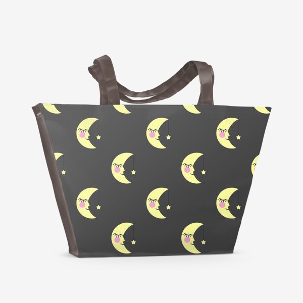 Пляжная сумка «Паттерн Спящая луна»