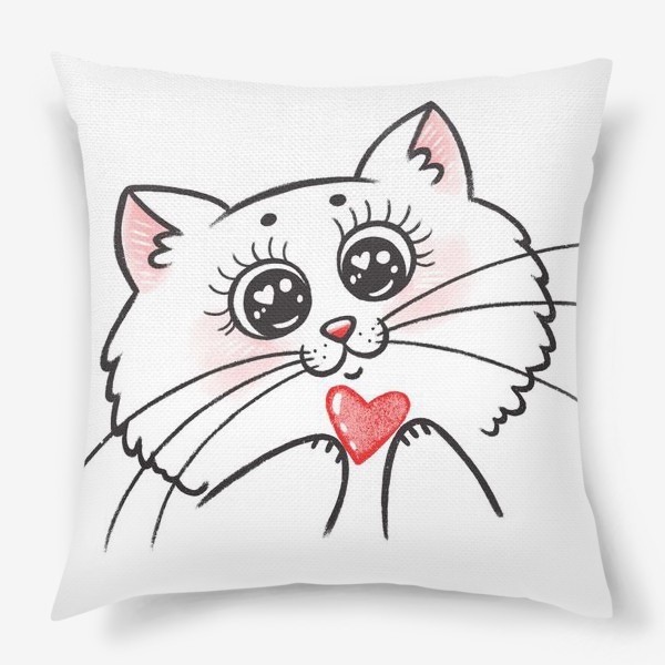 Подушка «Кошка с сердечком»