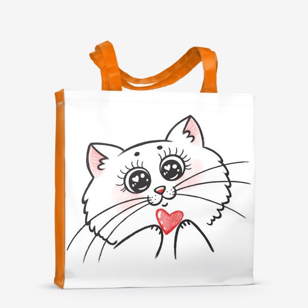 Сумка-шоппер «Кошка с сердечком»