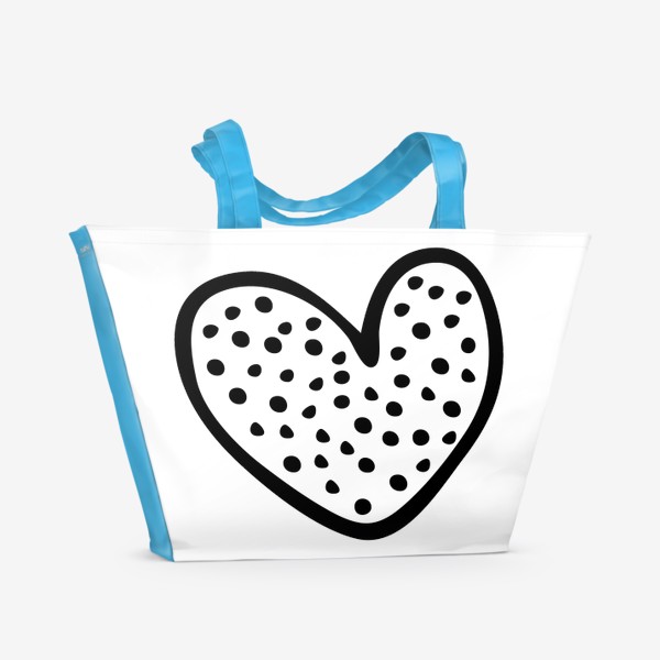 Пляжная сумка «сердце в горошек»