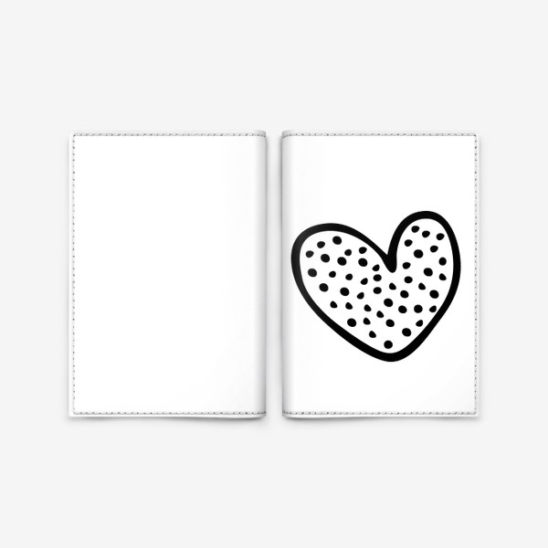 Обложка для паспорта «сердце в горошек»