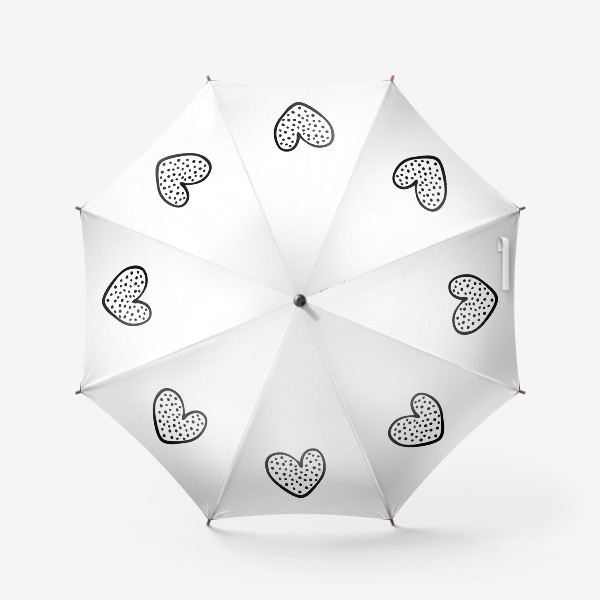 Зонт «сердце в горошек»