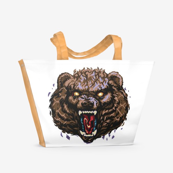 Пляжная сумка «медведь брутальный»