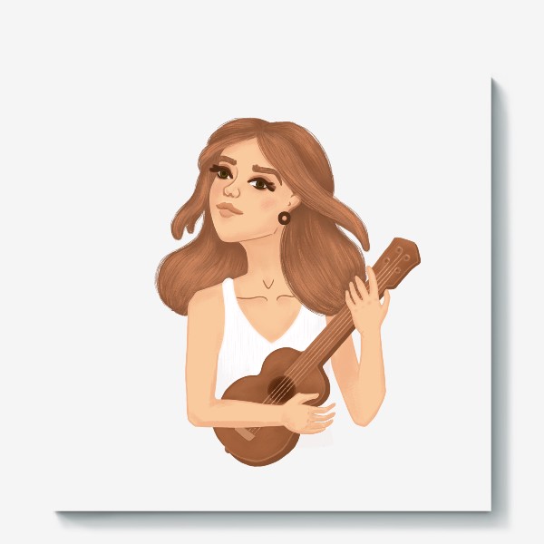 Холст «Девушка с укулеле»