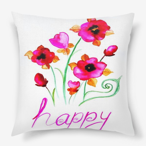 Подушка «happy pink vibes»