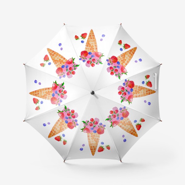 Зонт «Мороженое с клубникой»
