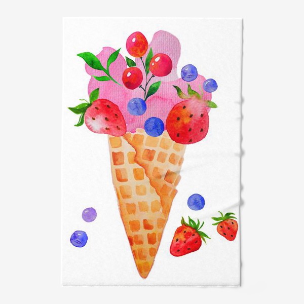 Полотенце «Мороженое с клубникой»