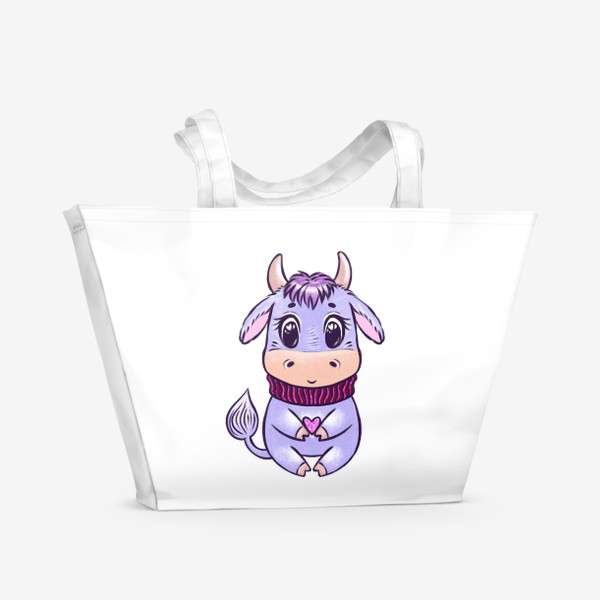 Пляжная сумка «Фиолетовый Бычок»