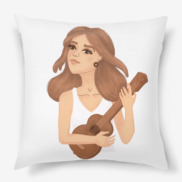 Подушка «Девушка с укулеле»